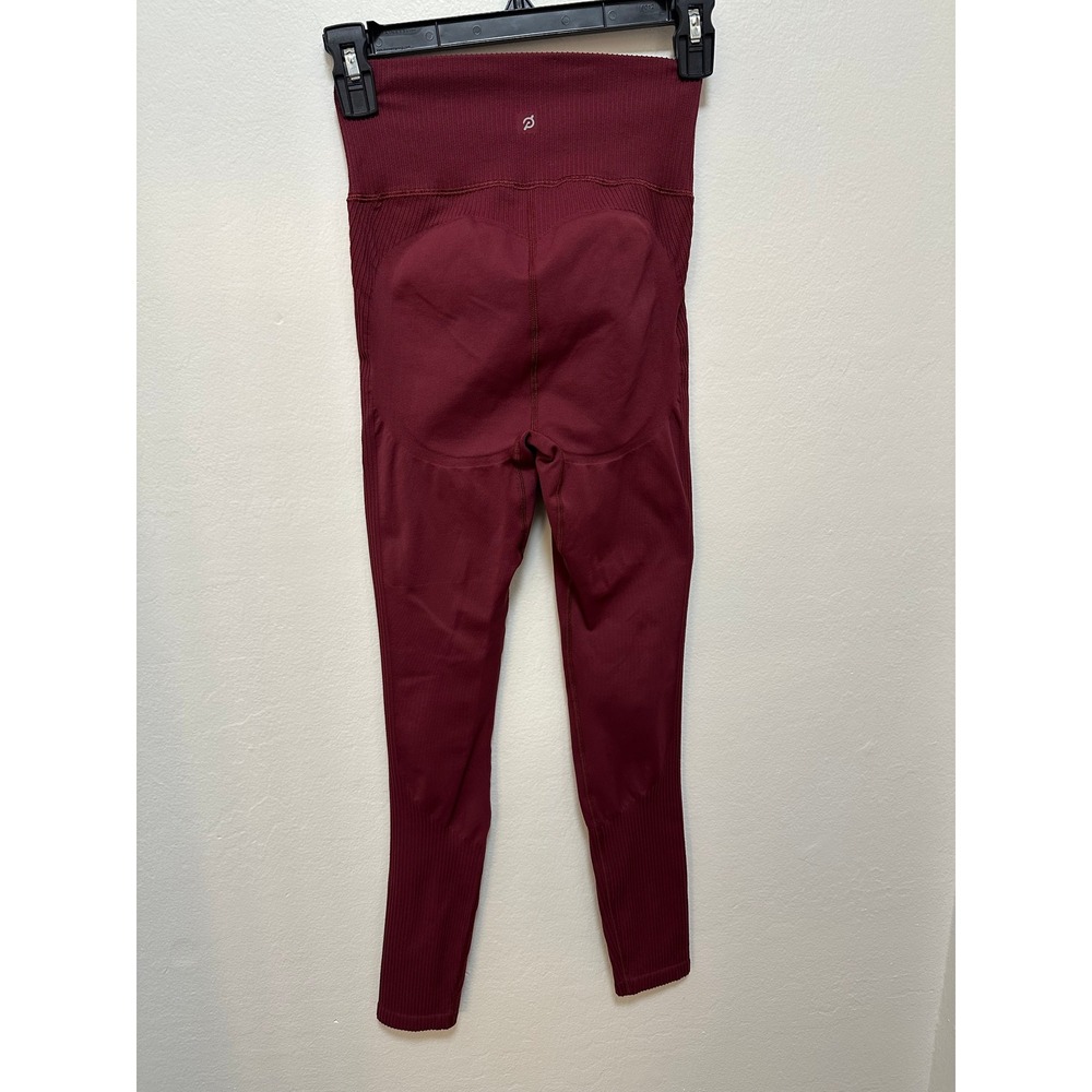 Peloton Burgundy Seamless High Waist Ribbed Trim Compression Leggings, Small - Picture 6 of 8